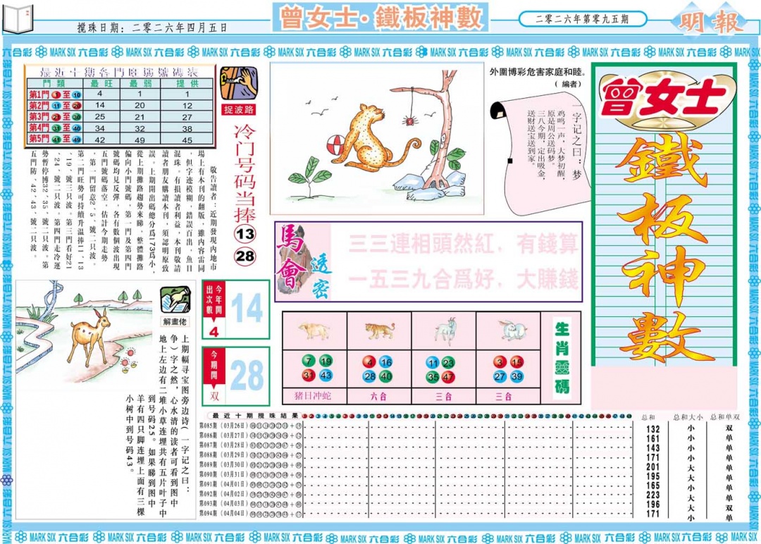 095期曾女士铁板神数A[图]